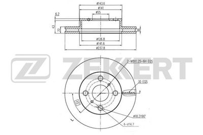 Диск тормозной передний Zekkert BS6071
