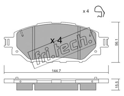 Комплект колодок для дискового тормоза TRUSTING 10900