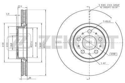 Диск тормозной передний Zekkert BS5429