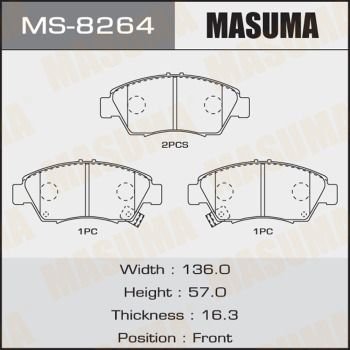 Колодки тормозные дисковые Masuma MS8264