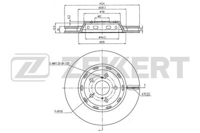 Диск тормозной передний Zekkert BS5991