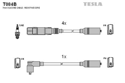 Провода зажигания TESLA T084B