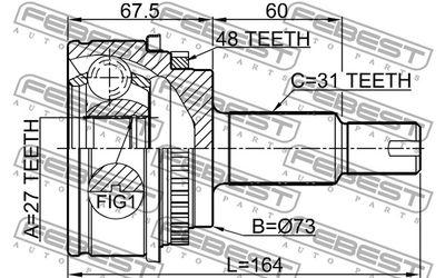 ШРУС наружный задний FEBEST 2910DIIIR
