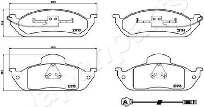 Колодки тормозные дисковые передние комплект JAPANPARTS PA0535AF