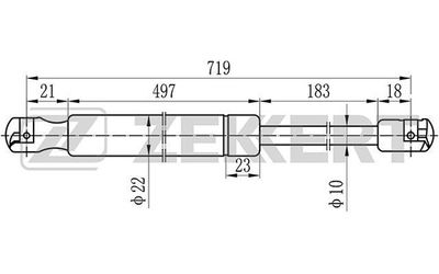 Пружина газовая багажника Zekkert GF2001