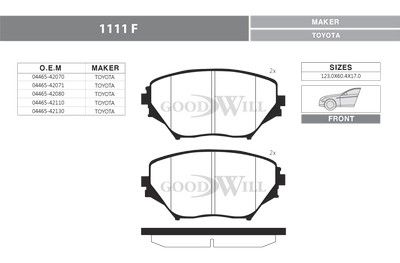 Колодки тормозные дисковые передние BLITZ BB0244
